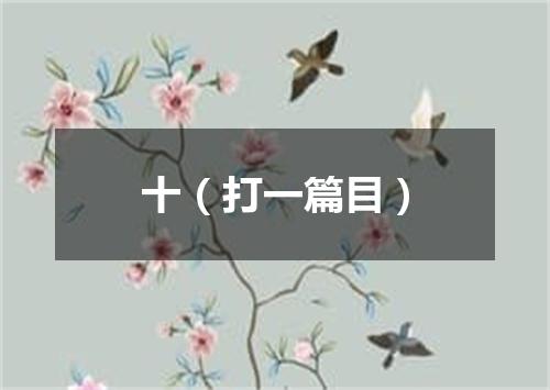 十（打一篇目）