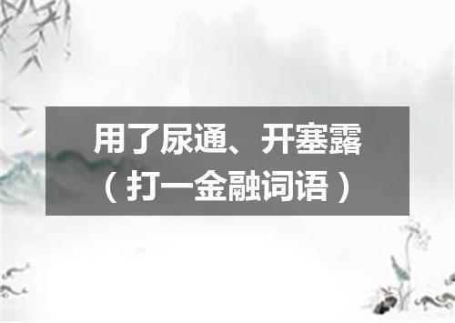 用了尿通、开塞露（打一金融词语）
