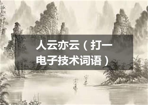 人云亦云（打一电子技术词语）