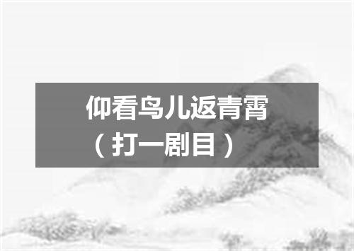 仰看鸟儿返青霄（打一剧目）