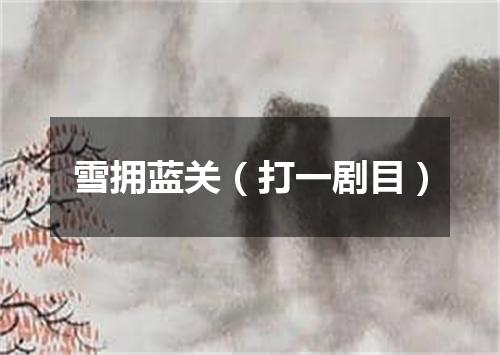 雪拥蓝关（打一剧目）
