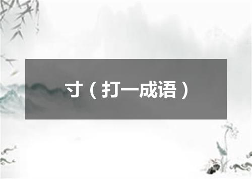 寸（打一成语）