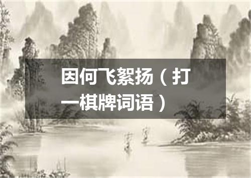 因何飞絮扬（打一棋牌词语）