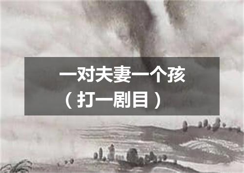 一对夫妻一个孩（打一剧目）