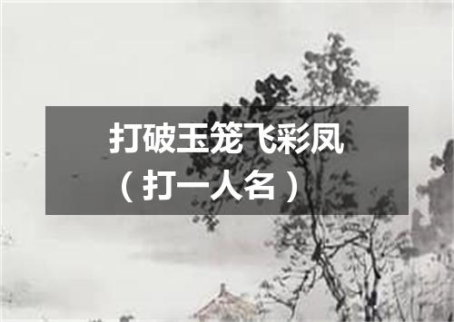 打破玉笼飞彩凤（打一人名）
