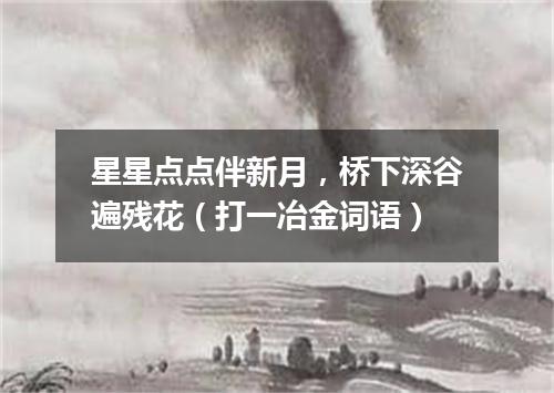 星星点点伴新月，桥下深谷遍残花（打一冶金词语）
