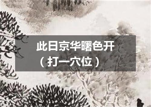 此日京华曙色开（打一穴位）