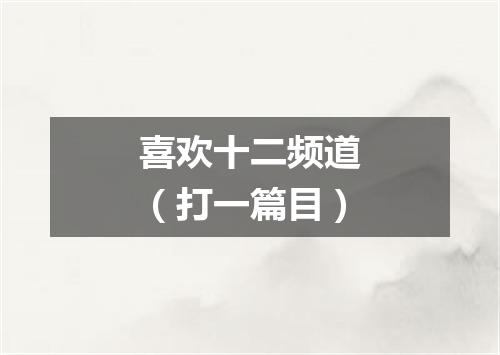 喜欢十二频道（打一篇目）