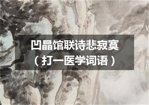 凹晶馆联诗悲寂寞（打一医学词语）
