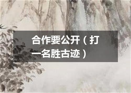 合作要公开（打一名胜古迹）