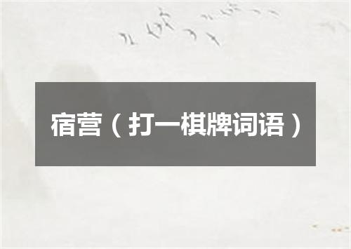 宿营（打一棋牌词语）