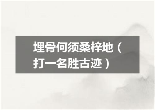 埋骨何须桑梓地（打一名胜古迹）