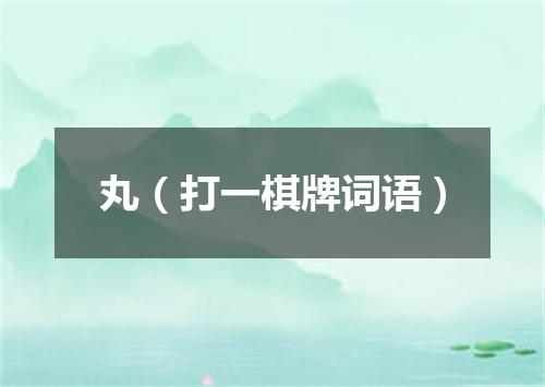 丸（打一棋牌词语）