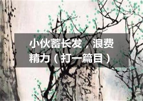 小伙蓄长发，浪费精力（打一篇目）
