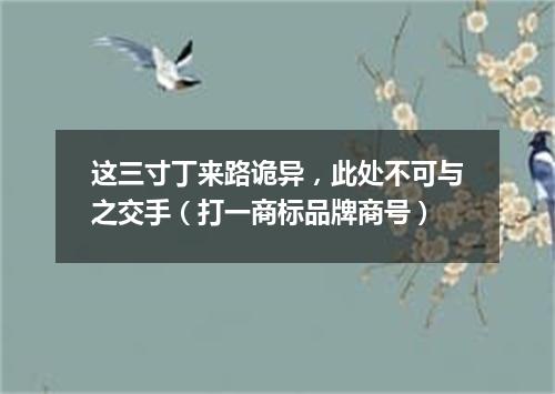 这三寸丁来路诡异，此处不可与之交手（打一商标品牌商号）