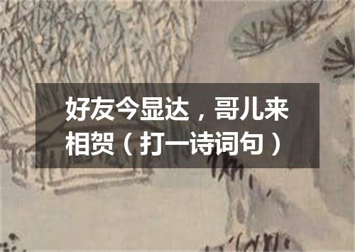 好友今显达，哥儿来相贺（打一诗词句）