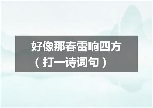 好像那春雷响四方（打一诗词句）