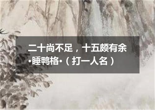二十尚不足，十五颇有余·睡鸭格·（打一人名）
