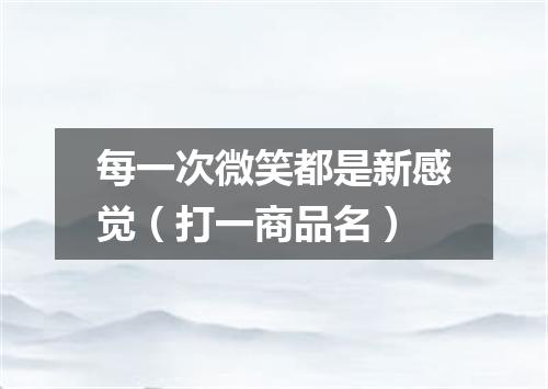 每一次微笑都是新感觉（打一商品名）