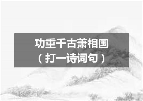 功重千古萧相国（打一诗词句）