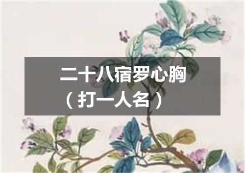 二十八宿罗心胸（打一人名）