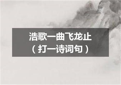 浩歌一曲飞龙止（打一诗词句）