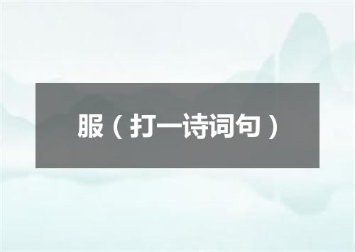 服（打一诗词句）