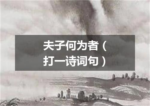 夫子何为者（打一诗词句）