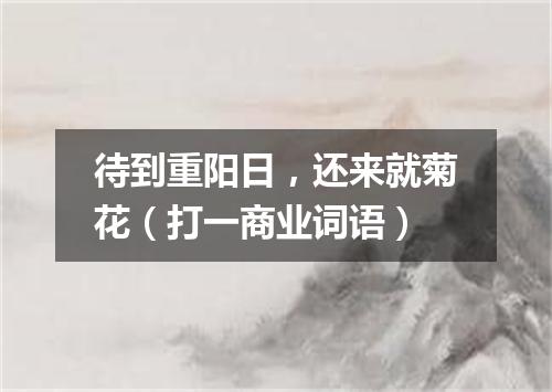 待到重阳日，还来就菊花（打一商业词语）