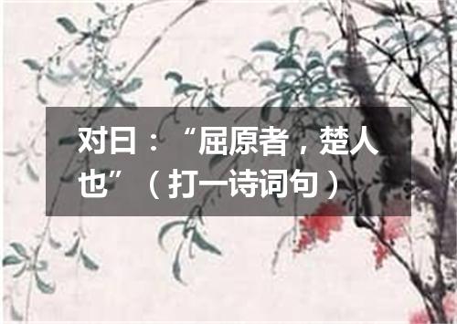 对曰：“屈原者，楚人也”（打一诗词句）