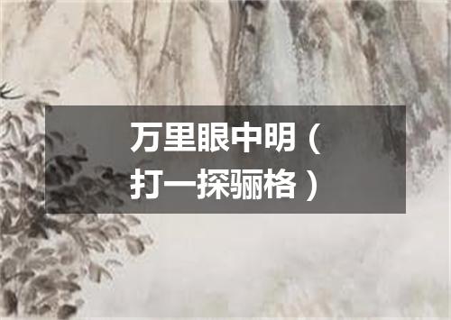 万里眼中明（打一探骊格）