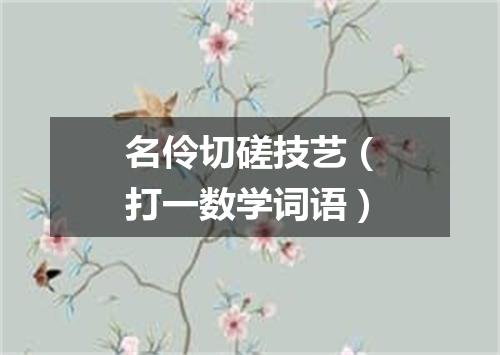 名伶切磋技艺（打一数学词语）