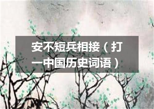 安不短兵相接（打一中国历史词语）