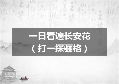一日看遍长安花（打一探骊格）