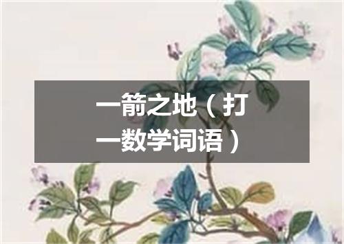 一箭之地（打一数学词语）