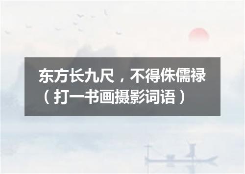 东方长九尺，不得侏儒禄（打一书画摄影词语）