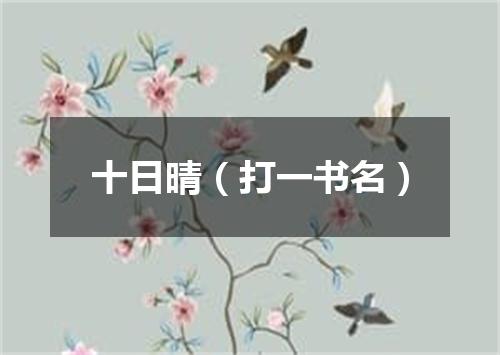 十日晴（打一书名）