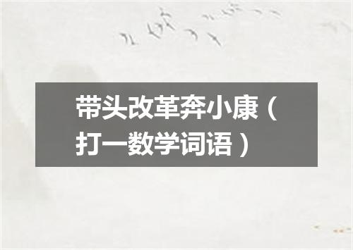 带头改革奔小康（打一数学词语）