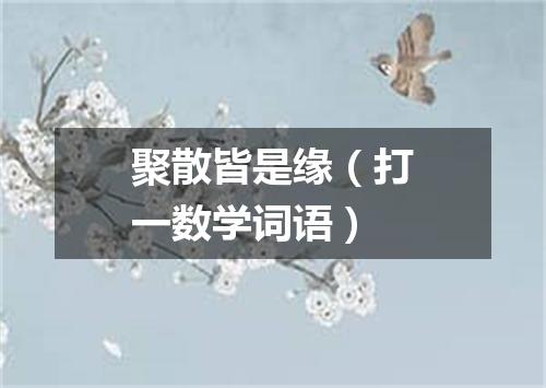 聚散皆是缘（打一数学词语）