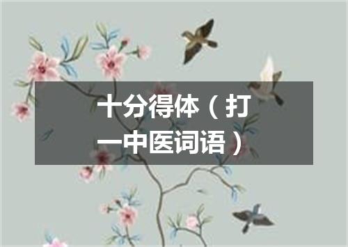 十分得体（打一中医词语）