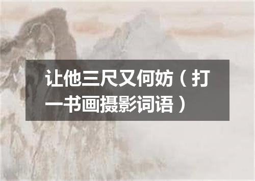 让他三尺又何妨（打一书画摄影词语）