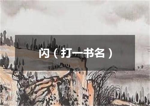 闪（打一书名）