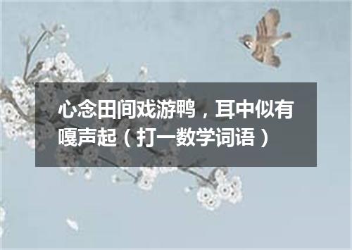 心念田间戏游鸭，耳中似有嘎声起（打一数学词语）
