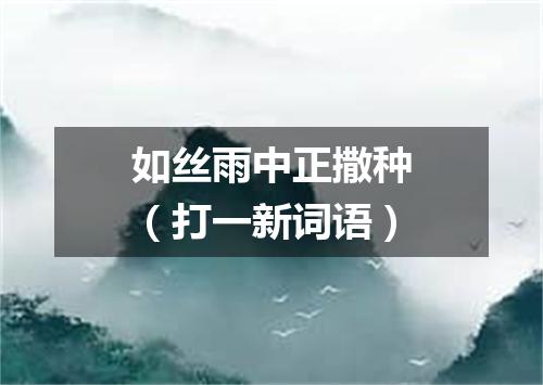 如丝雨中正撒种（打一新词语）