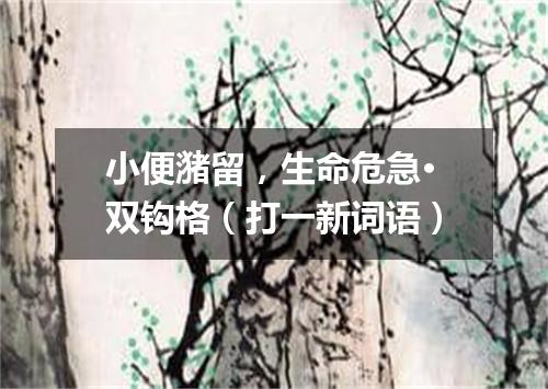 小便潴留，生命危急·双钩格（打一新词语）