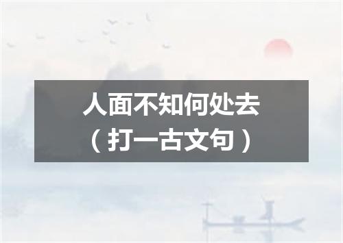人面不知何处去（打一古文句）