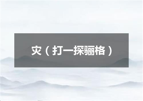 灾（打一探骊格）