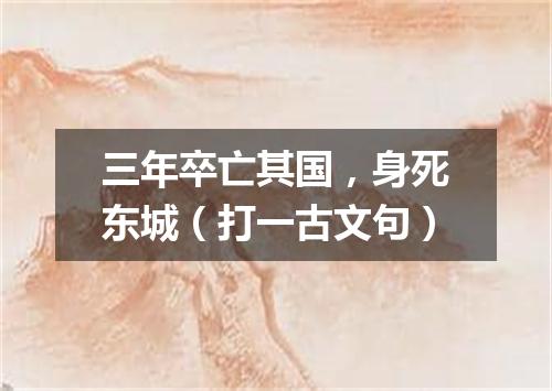 三年卒亡其国，身死东城（打一古文句）