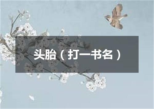 头胎（打一书名）