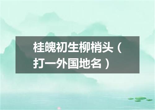 桂魄初生柳梢头（打一外国地名）
